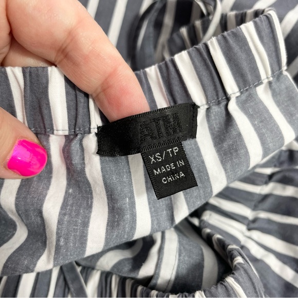 {ATM} Blue Striped Cotton Poplin Tent Mini Dress, Size XS - Picture 8 of 9